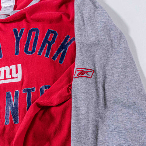 New York Giants NFL Football Raglan T-Shirt Reebok Long Sleeve