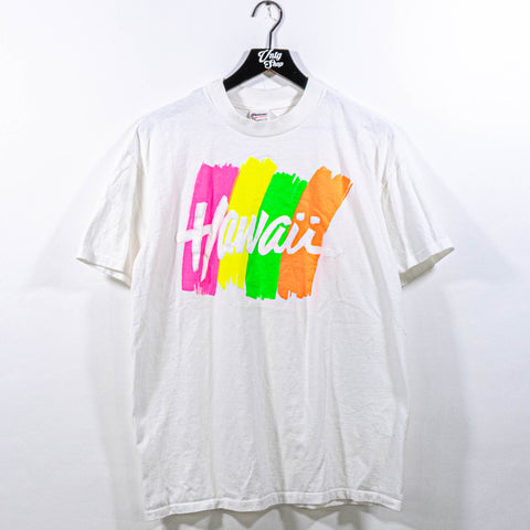 Hawaii Multicolor Neon Surf T-Shirt Single Stitch Made in USA