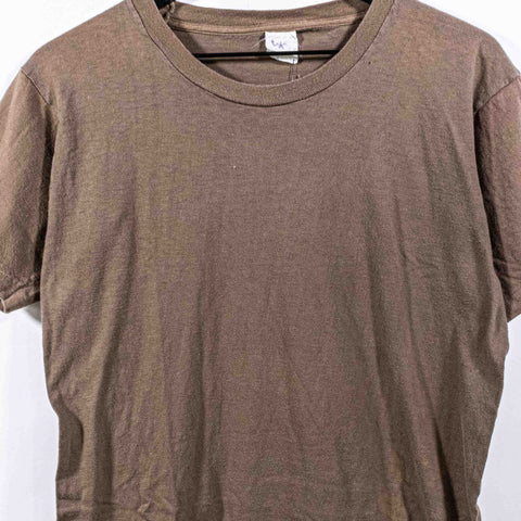 Union Underwear Co. Blank Brown Army T-Shirt Single Stitch