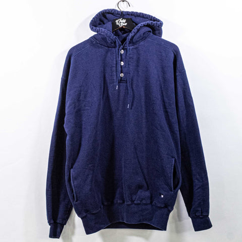 Russell Athletic High Cotton Henley Hoodie Sweatshirt Made in USA Blank