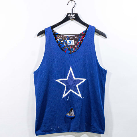 Dallas Cowboys Starter Abstract AOP Reversible Mesh Tank Top Jersey