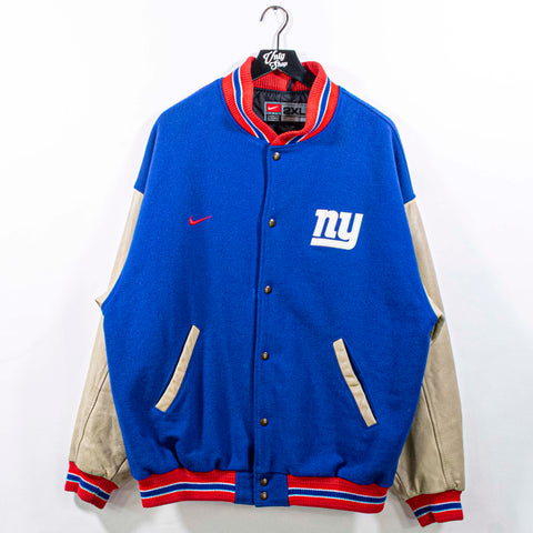 New York Giants NIKE Swoosh Varsity Letterman Bomber Jacket NFL