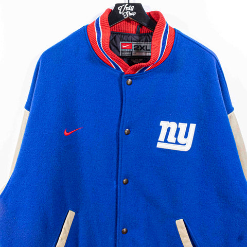 New York Giants NIKE Swoosh Varsity Letterman Bomber Jacket NFL