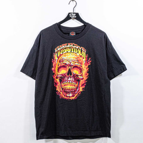 Harley Davidson Motorcycles Flame Skull T-Shirt Seminole Florida