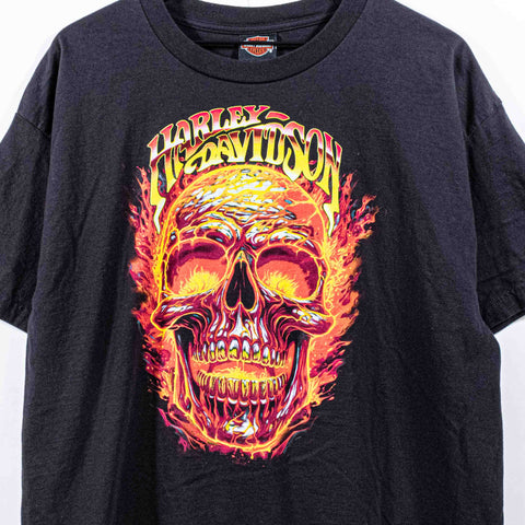 Harley Davidson Motorcycles Flame Skull T-Shirt Seminole Florida