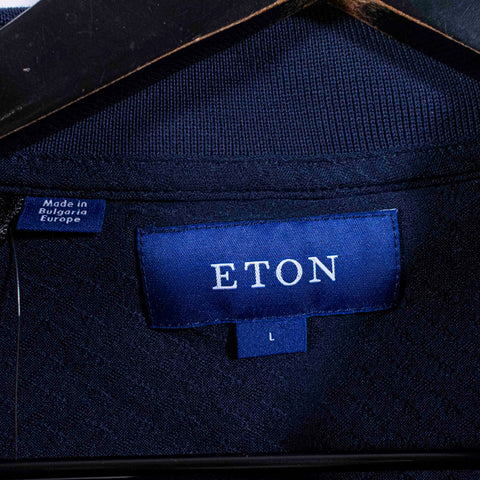 ETON Diamond Jacquard Long Sleeve Polo Shirt