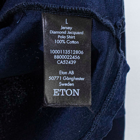 ETON Diamond Jacquard Long Sleeve Polo Shirt