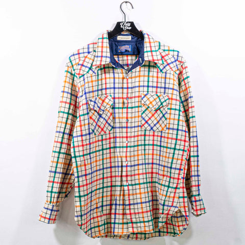 Pendleton High Grade Western Wear Plaid Wool Pearl Snap Shirt