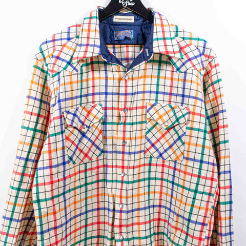 Pendleton High Grade Western Wear Plaid Wool Pearl Snap Shirt