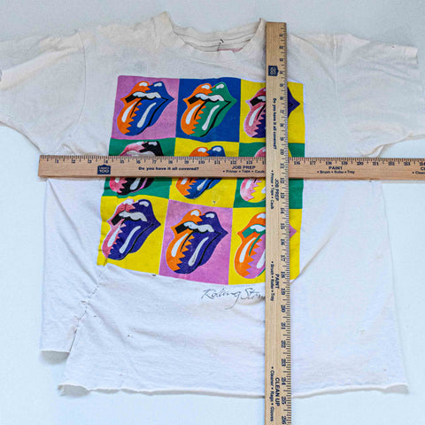 The Rolling Stones Steel Wheels North American Tour 1989 T-Shirt Andy Warhol Thrashed