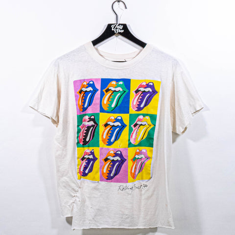 The Rolling Stones Steel Wheels North American Tour 1989 T-Shirt Andy Warhol Thrashed