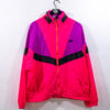 Nike Swoosh Neon Color Block Windbreaker Jacket Hood