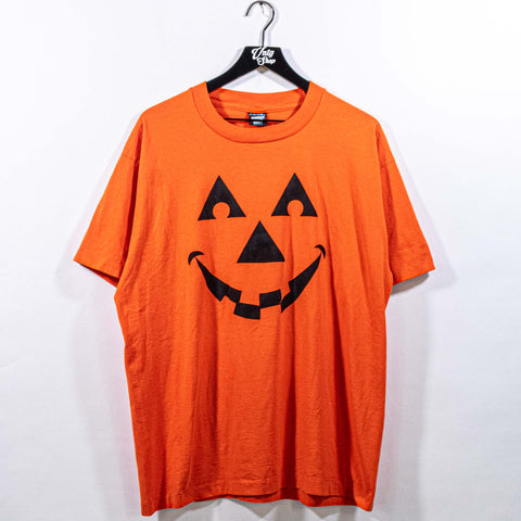 Halloween Jack O Lantern Pumpkin T-Shirt Single Stitch