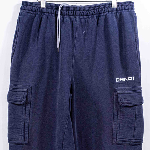 AND1 Basketball Cargo Sweatpants Baggy Hip Hop