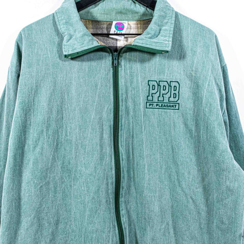 Ocean East Plaid Lined Zip Jacket Point Pleasant Beach Sun Faded
