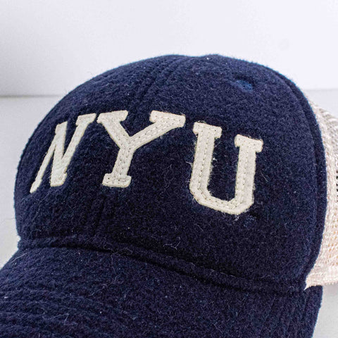 NYU New York University Fleece Trucker Snapback Hat Legacy