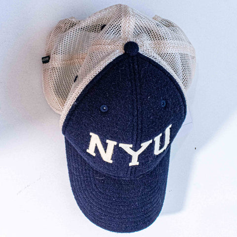 NYU New York University Fleece Trucker Snapback Hat Legacy