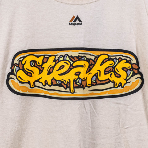Lehigh Valley IronPigs Cheese Steaks T-Shirt Majestic Wiz MiLB
