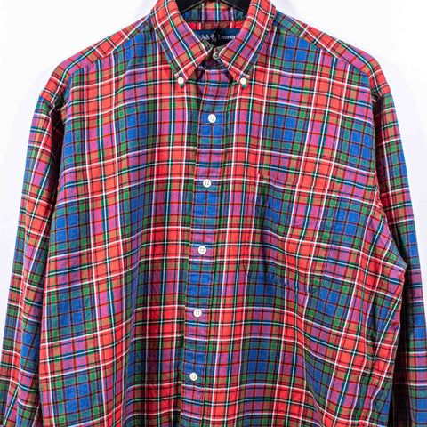 Polo Ralph Lauren Blake Plaid Button Down Shirt Cotton Wool