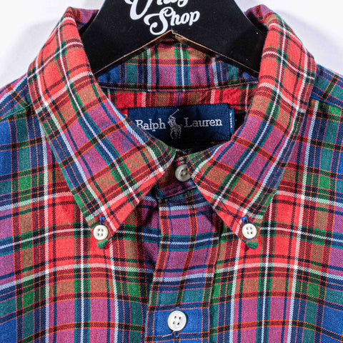 Polo Ralph Lauren Blake Plaid Button Down Shirt Cotton Wool