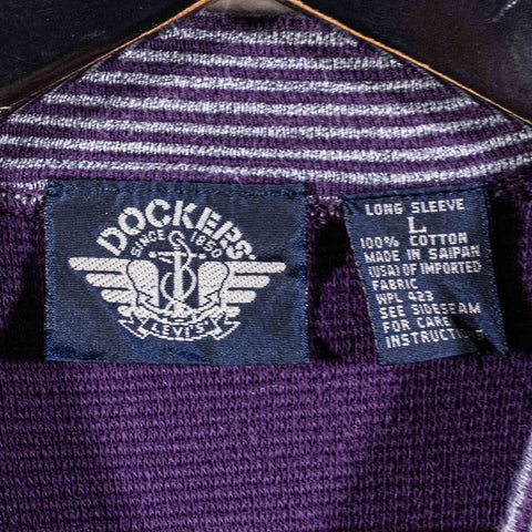 Dockers Striped Mock Neck Long Sleeve T-Shirt