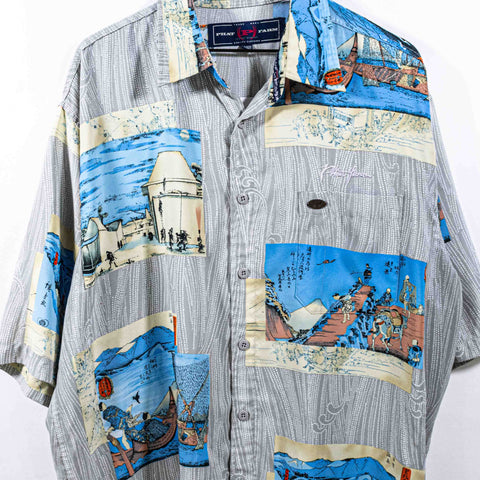 Phat Farm Japanese Art AOP Short Sleeve Button Shirt