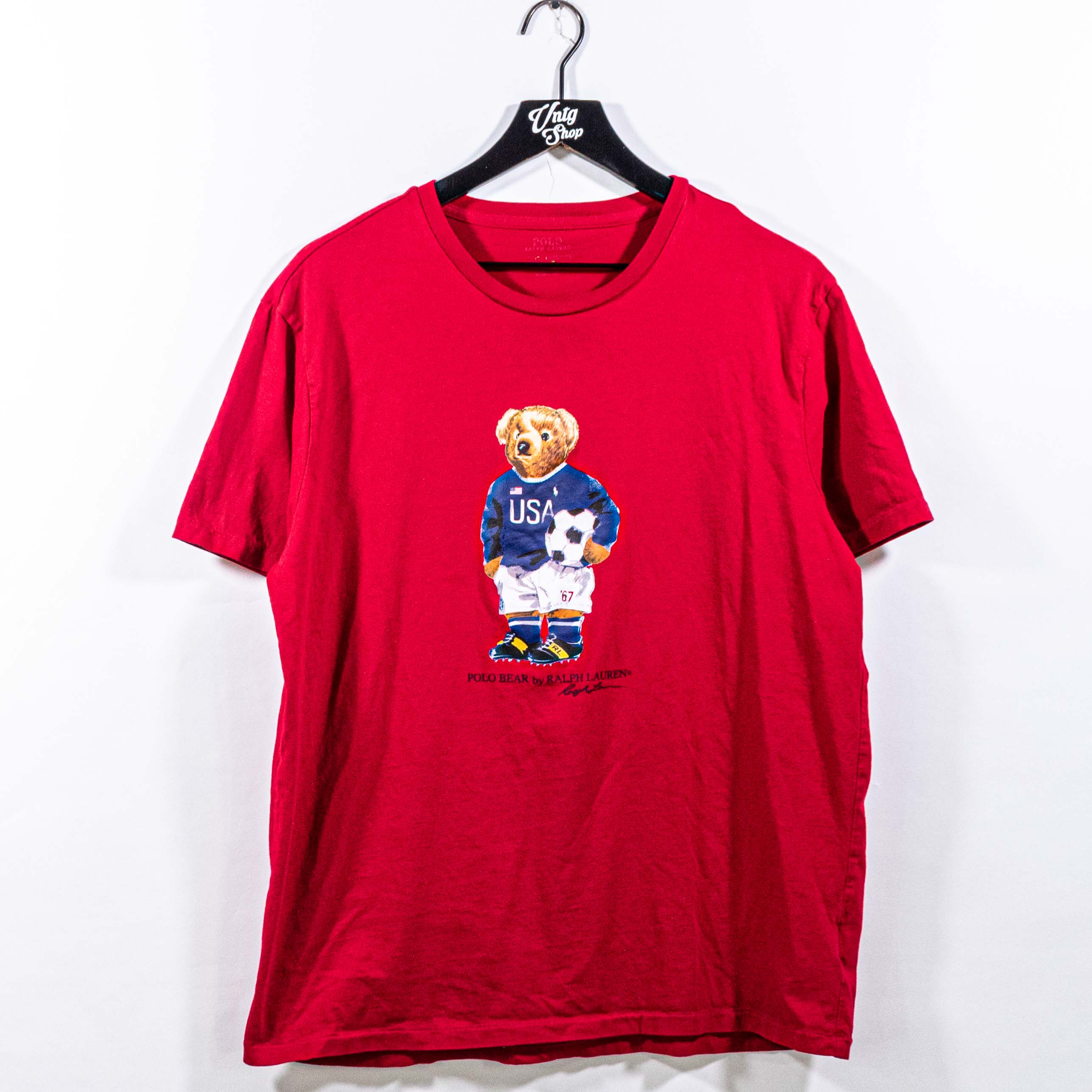 Polo by Ralph Lauren ポロベア　bear アメリカ Polo Ralph Lauren USA Soccer Bear T-Shirt– VNTG Shop