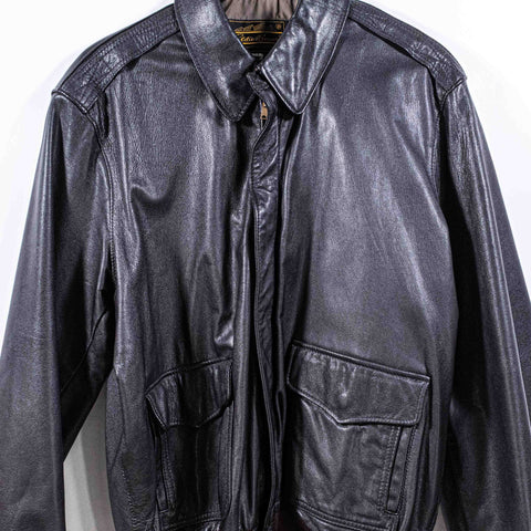 Eddie Bauer Leather A2 Bomber Jacket Goatskin Made in USA