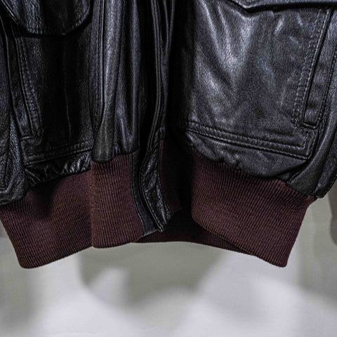 Eddie Bauer Leather A2 Bomber Jacket Goatskin Made in USA