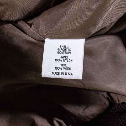 Eddie Bauer Leather A2 Bomber Jacket Goatskin Made in USA