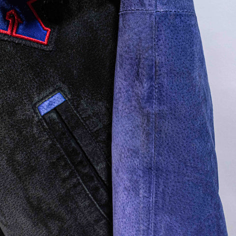 New York Giants NFL Suede Leather Bomber Jacket Varsity