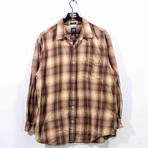 GAP Relaxed Fit Plaid Heavyweight Flannel Button Shirt