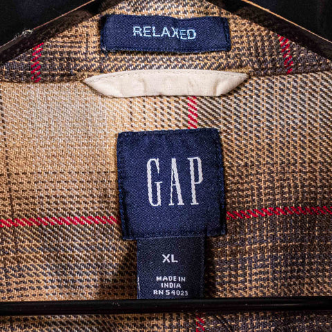 GAP Relaxed Fit Plaid Heavyweight Flannel Button Shirt