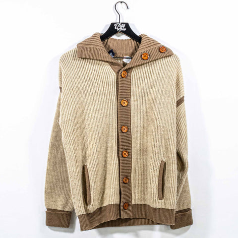 Bambergers Chunky Knit Sweater Cardigan Wood Buttons