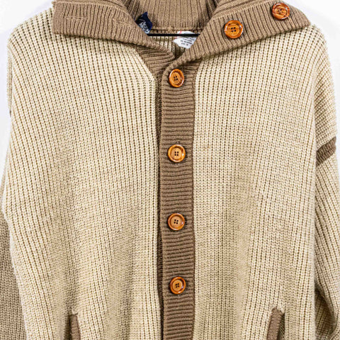 Bambergers Chunky Knit Sweater Cardigan Wood Buttons