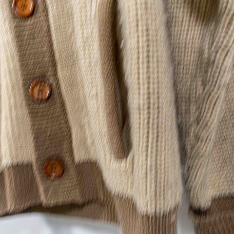 Bambergers Chunky Knit Sweater Cardigan Wood Buttons