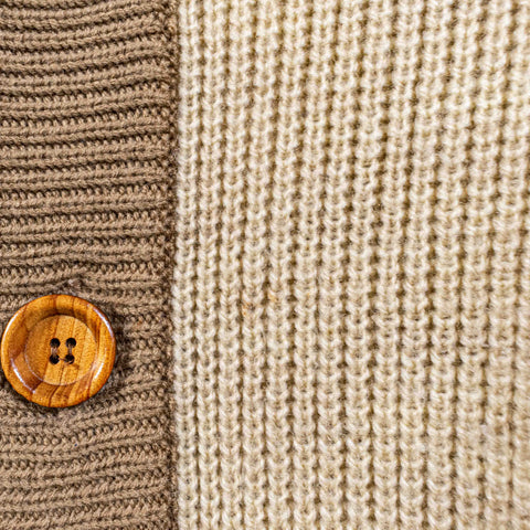 Bambergers Chunky Knit Sweater Cardigan Wood Buttons