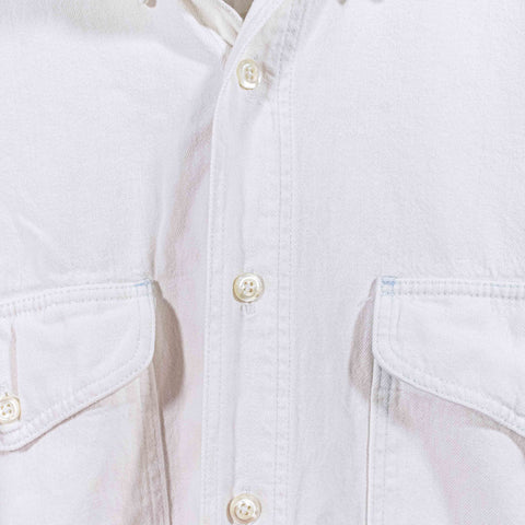 GAP White Denim Button Down Shirt Double Pocket