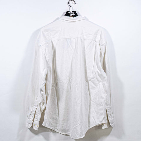 GAP White Denim Button Down Shirt Double Pocket