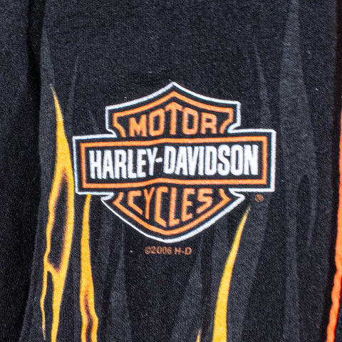 Harley Davidson Motorcycles Flames Logo Polo Shirt