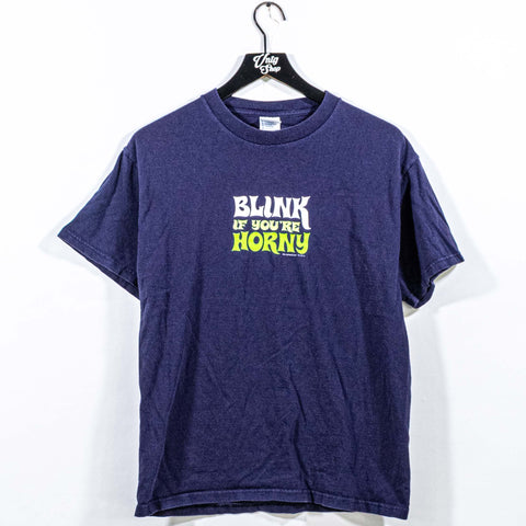 Blink If You're Horny T-Shirt  Adult Humor Sex Parody
