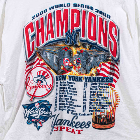 New York Yankees 2000 World Series 3 Peat T-Shirt Long Sleeve