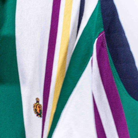 Knights of The Round Table Striped Long Sleeve Rugby Polo Shirt