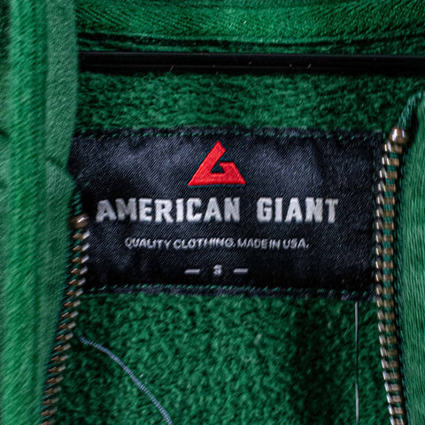 American Giant Blank Green Zip Hoodie Sweatshirt