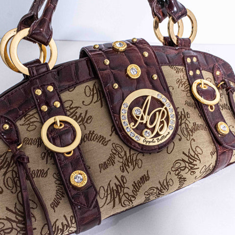 Apple Bottoms Handbag Purse  All Over Print