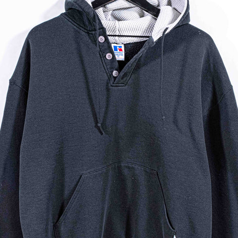 Russell Athletic Henley Hoodie Sweatshirt Made in USA