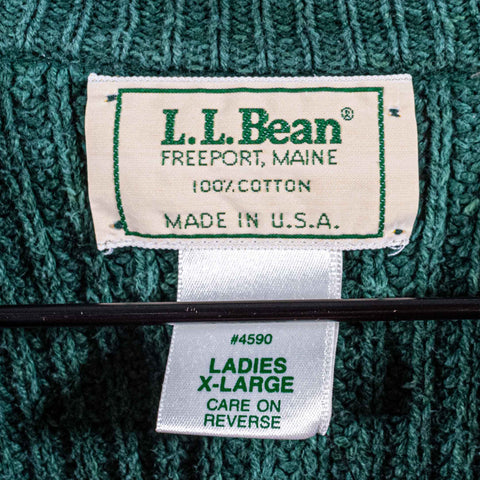 LL Bean Chunky Knit Fishermen Sweater Made in USA