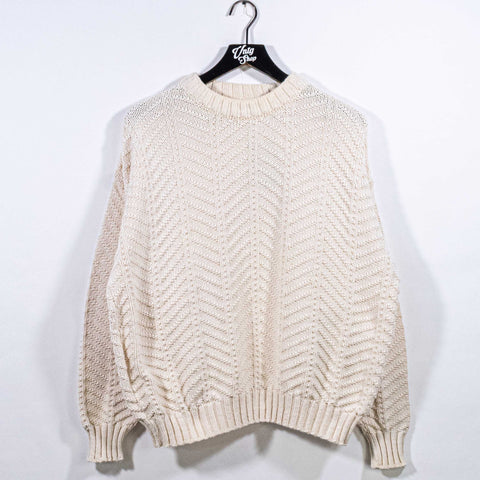 LL Bean Chunky Knit Fishermen Sweater Made in USA