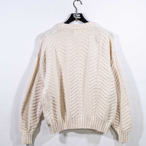 LL Bean Chunky Knit Fishermen Sweater Made in USA