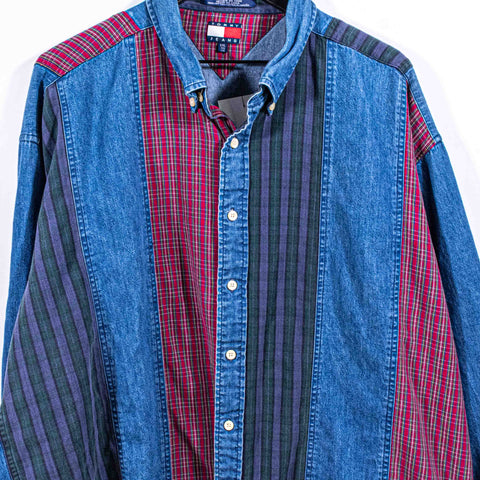 Tommy Hilfger Jeans Denim Flannel Button Down Shirt